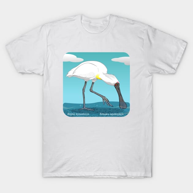 Royal spoonbill Kōtuku ngutupapa T-Shirt by mailboxdisco